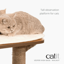 Cat Tree - Vesper High Base - Walnut - 121.5 cm - J & J Pet Club - Catit