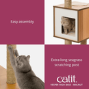 Cat Tree - Vesper High Base - Walnut - 121.5 cm - J & J Pet Club - Catit