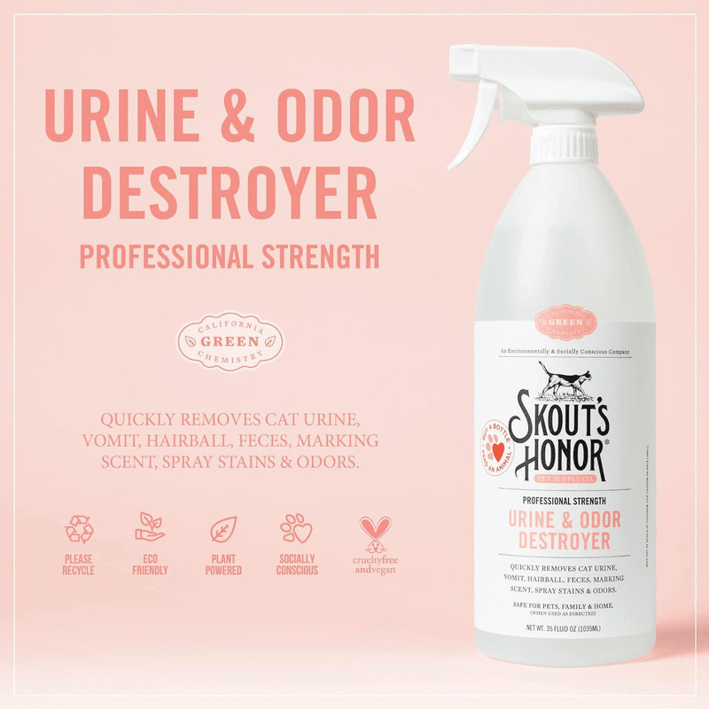 Cat Urine & Odor Destroyer - Professional Strength - J & J Pet Club - Skout's Honor