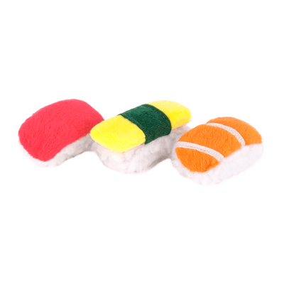 Catnip Cat Toy - Feline Frenzy - Cat Toy Food Collection - Sassy Sushi - 3 pk - J & J Pet Club - P.L.A.Y.