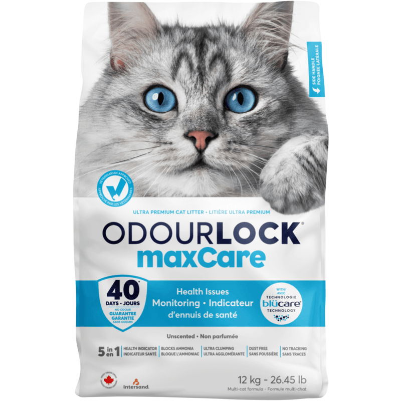 Clumping Cat Litter - ODOURLOCK maxCare - Unscented - 12 kg - J & J Pet Club - Intersand