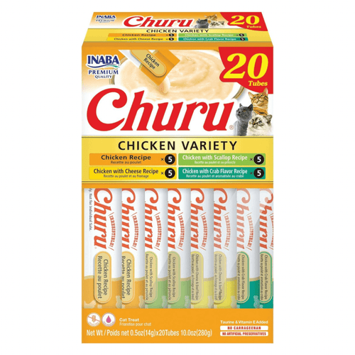 Creamy Cat Treat - CHURU - 20 ct Chicken Variety Box - J & J Pet Club - Inaba