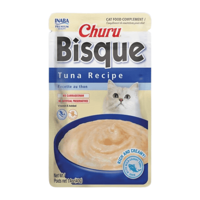 Creamy Cat Treat - CHURU BISQUE - Tuna Recipe - 1.4 oz pouch - J & J Pet Club - Inaba