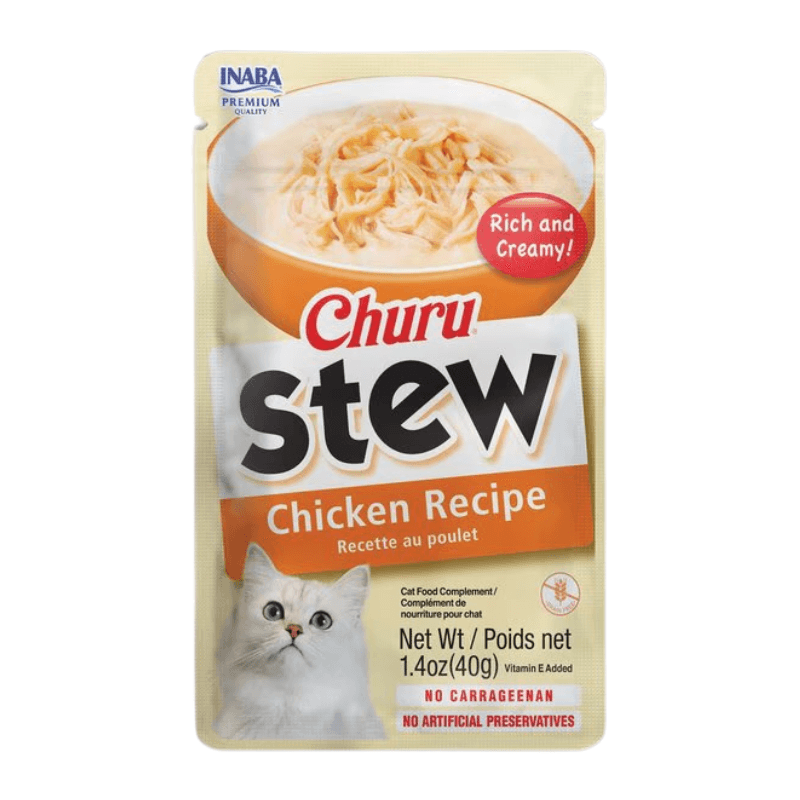 Creamy Cat Treat - CHURU STEW - Chicken Recipe - 1.4 oz pouch - J & J Pet Club - Inaba