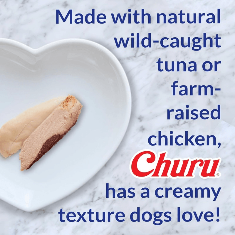 Creamy Dog Treat - CHURU - Meal Topper - Chicken with Cheese Recipe - 1.69 oz tube, 3 ct - J & J Pet Club - Inaba