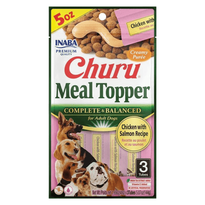Creamy Dog Treat - CHURU - Meal Topper - Chicken with Salmon Recipe - 1.69 oz tube, 3 ct - J & J Pet Club - Inaba