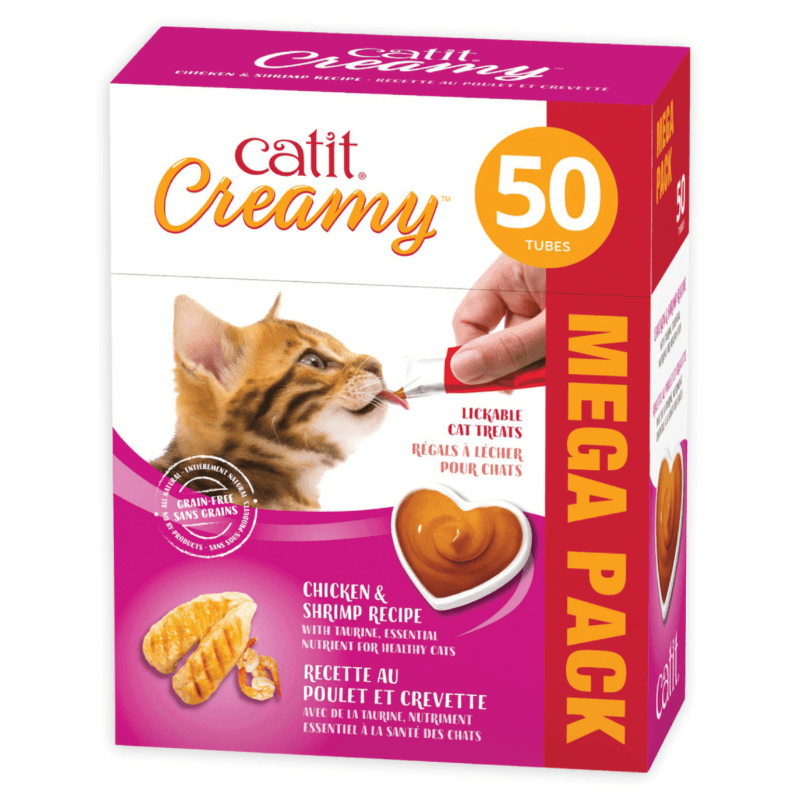 Creamy Lickable Cat Treat - Chicken & Shrimp - J & J Pet Club - Catit