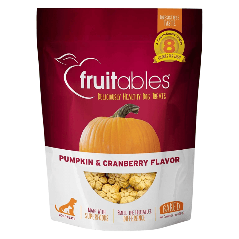 Crunchy Baked Dog Treat - Pumpkin & Cranberry Flavor - 7 oz - J & J Pet Club - Fruitables