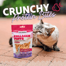 Crunchy Cat Treat - Collagen puffs - Baked Beef Collagen with Cod Skin - 0.5 oz - J & J Pet Club - Icelandic+