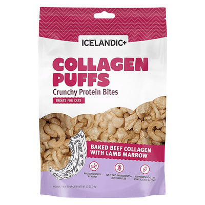 Crunchy Cat Treat - Collagen puffs - Baked Beef Collagen with Lamb Marrow - 0.5 oz - J & J Pet Club - Icelandic+