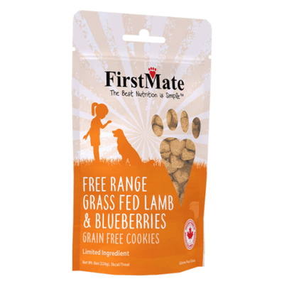 Crunchy Dog Treat - Grain Free Cookies - Free Range Grass Fed Lamb Meal & Blueberries - Limited Ingredient - 8 oz - J & J Pet Club - FirstMate