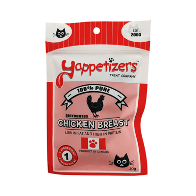 Dehydrated Cat Treat - Chicken Breast - 20 g - J & J Pet Club - Yappetizers