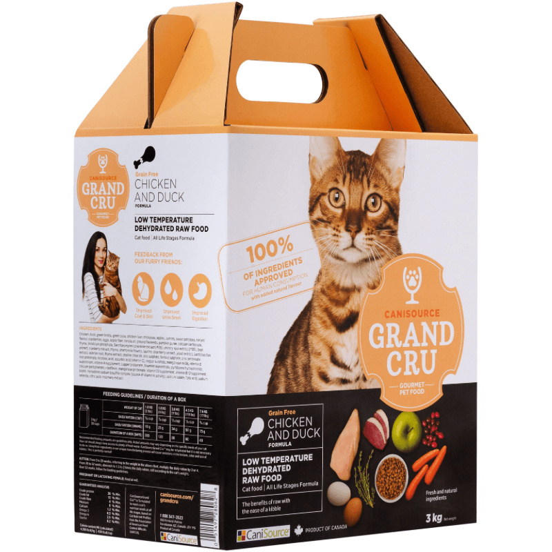 Dehydrated Raw Cat Food - GRAND CRU - Grain Free Chicken & Duck Formula - J & J Pet Club - Canisource