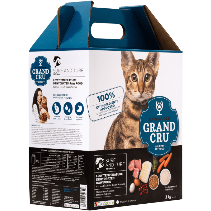 Dehydrated Raw Cat Food - GRAND CRU - Surf & Turf Formula - J & J Pet Club - Canisource
