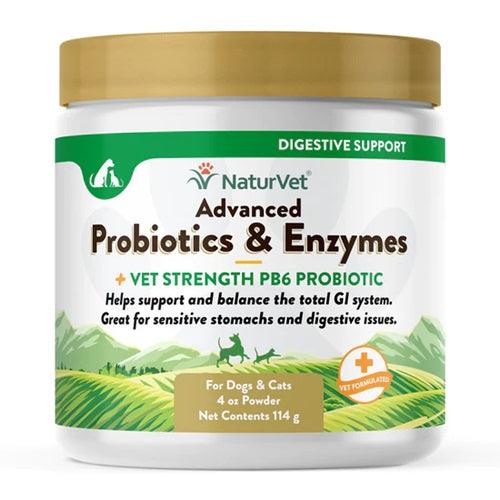 Digestive Supplement - Advanced Probiotics & Enzymes Powder (Plus Vet Strength PB6 Probiotic) - J & J Pet Club - Naturvet