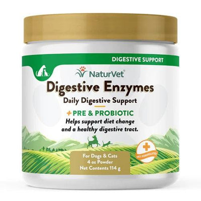 Digestive Supplement - Digestive Enzymes Powder with Prebiotics & Probiotics - J & J Pet Club - Naturvet