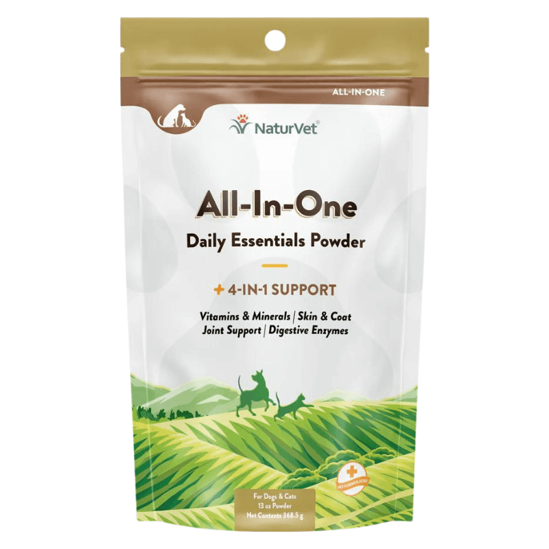 Dog & Cat Supplement, ALL-IN-ONE, Daily Essentials Powder + 4-in-1 Support, 13 oz - J & J Pet Club - Naturvet