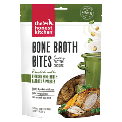 Dog Biscuits - BONE BROTH BITES - Chicken Bone Broth, Carrots & Parsley - 8 oz - J & J Pet Club - The Honest Kitchen