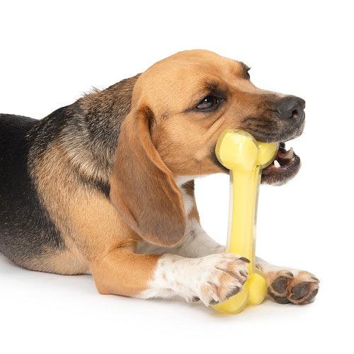 Dog Chew Toy - Duo Bone - Coconut Scent - Yellow - 18 cm (7 in) - J & J Pet Club