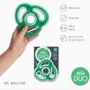 Dog Chewing Toy - DUO - Ninja Star - Mint Scent - J & J Pet Club - Zeus