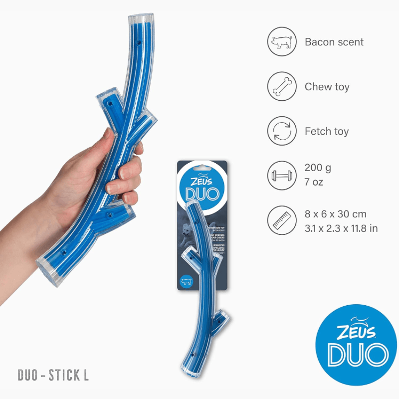 Dog Chewing Toy - DUO - Stick L - Bacon Scent - J & J Pet Club - Zeus