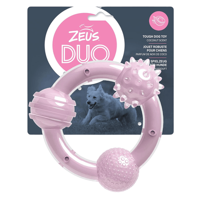 Dog Chewing Toy - DUO, Tri-Ring, Coconut Scent - J & J Pet Club - Zeus