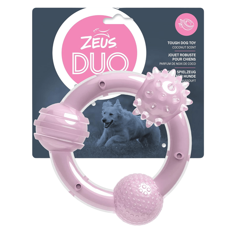 Dog Chewing Toy - DUO, Tri-Ring, Coconut Scent - J & J Pet Club - Zeus