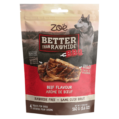Dog Chewing Treat - BETTER THAN RAWHIDE - Beef Flavor Ribeye Steak - 4 pcs - J & J Pet Club - Zoe