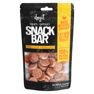 Dog Chewing Treat - SNACK BAR - Chicken Medallions - 150 g - J & J Pet Club - Dogit