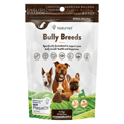 Dog Dental Care - BREED SPECIFIC - Bully Breeds - 50 soft chews - J & J Pet Club - Naturvet