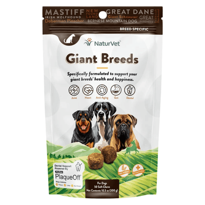Dog Dental Care - BREED SPECIFIC - Giant Breeds - 50 soft chews - J & J Pet Club - Naturvet