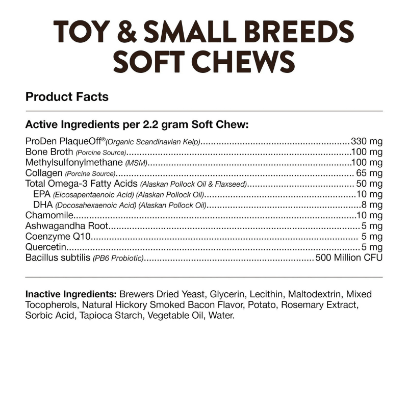 Dog Dental Care - BREED SPECIFIC - Toy & Small Breeds - 60 soft chews - J & J Pet Club - Naturvet