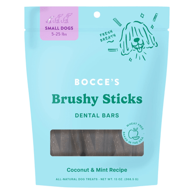 Dog Dental Treat - Brushy Sticks Dental Bars - Coconut & Mint Recipe - Small Dogs - 13 oz - J & J Pet Club - Bocce's Bakery
