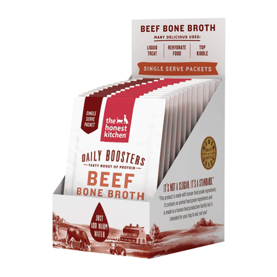 Dog Food Booster - Instant Beef Bone Broth with Turmeric - 0.12 oz sachet, pack of 12 - J & J Pet Club - The Honest Kitchen