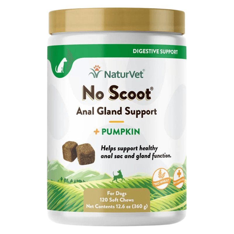 Dog Supplement - DIGESTIVE SUPPORT - No Scoot - Anal Gland Support + Pumpkin - 120 soft chews - J & J Pet Club - Naturvet