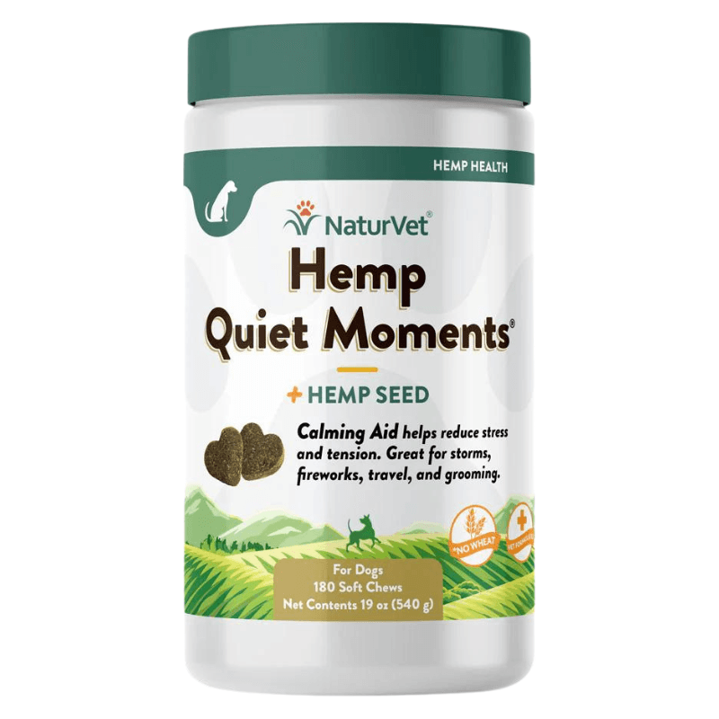 Dog Supplement - HEMP HEALTH - Hemp Quiet Moments + Hemp Seed - Soft Chews - J & J Pet Club - Naturvet
