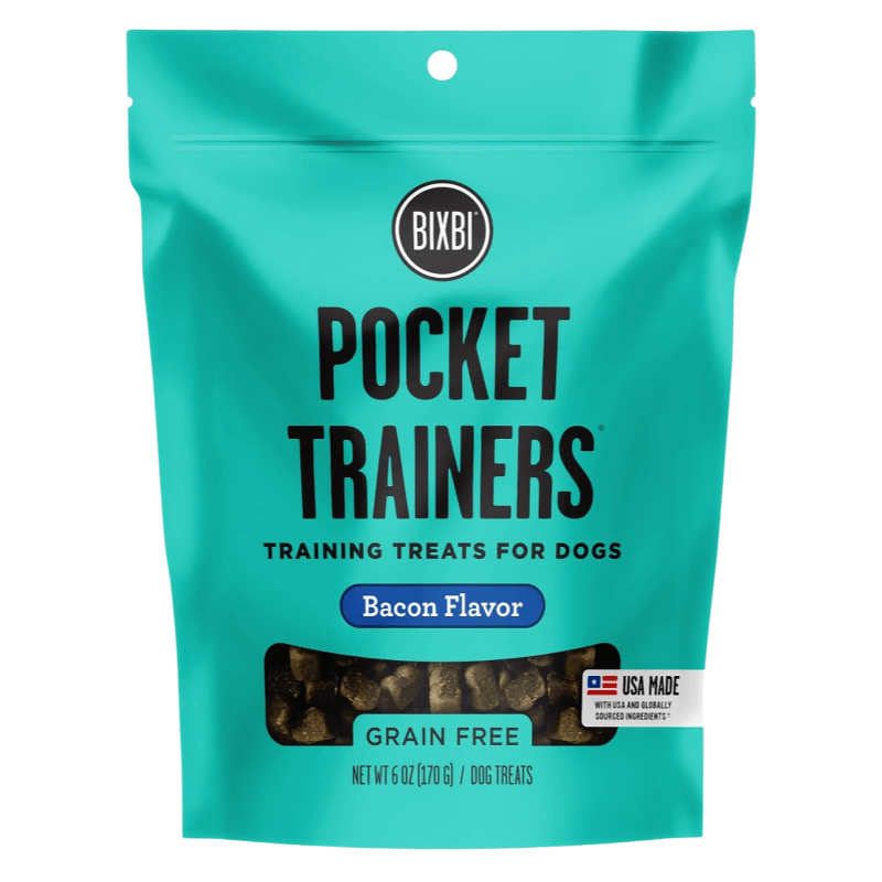 Dog Training Treat - POCKET TRAINERS - Bacon Flavor - 6 oz - J & J Pet Club - BIXBI