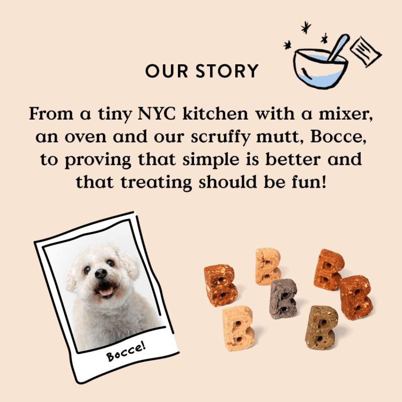Dog Treat - BISCUITS - BIRTHDAY CAKE - Peanut Butter, Carob & Vanilla Recipe - 5 oz - J & J Pet Club - Bocce's Bakery