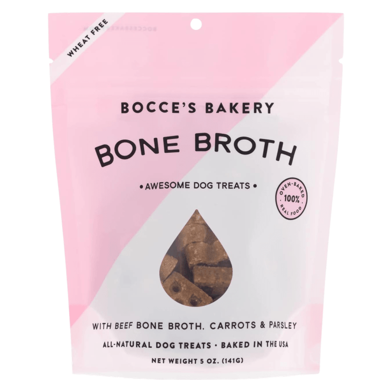 Dog Treat - BISCUITS - BONE BROTH - Beef Bone Broth, Carrots & Parsley Recipe - 5 oz - J & J Pet Club - Bocce's Bakery