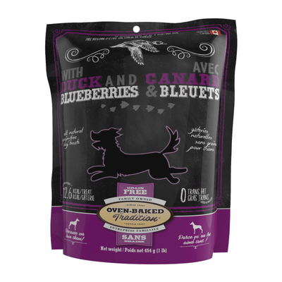 Dog Treat - Grain Free Duck and Blueberries - 1 lb - J & J Pet Club - Oven-Baked Tradition