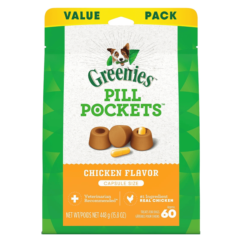 Dog Treat - PILL POCKETS - Capsule Size - Chicken Flavor - 15.8 oz - J & J Pet Club - Greenies