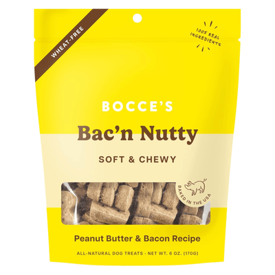 Dog Treat - SOFT & CHEWY - Bac'n Nutty - Peanut Butter & Bacon Recipe - 6 oz - J & J Pet Club - Bocce's Bakery