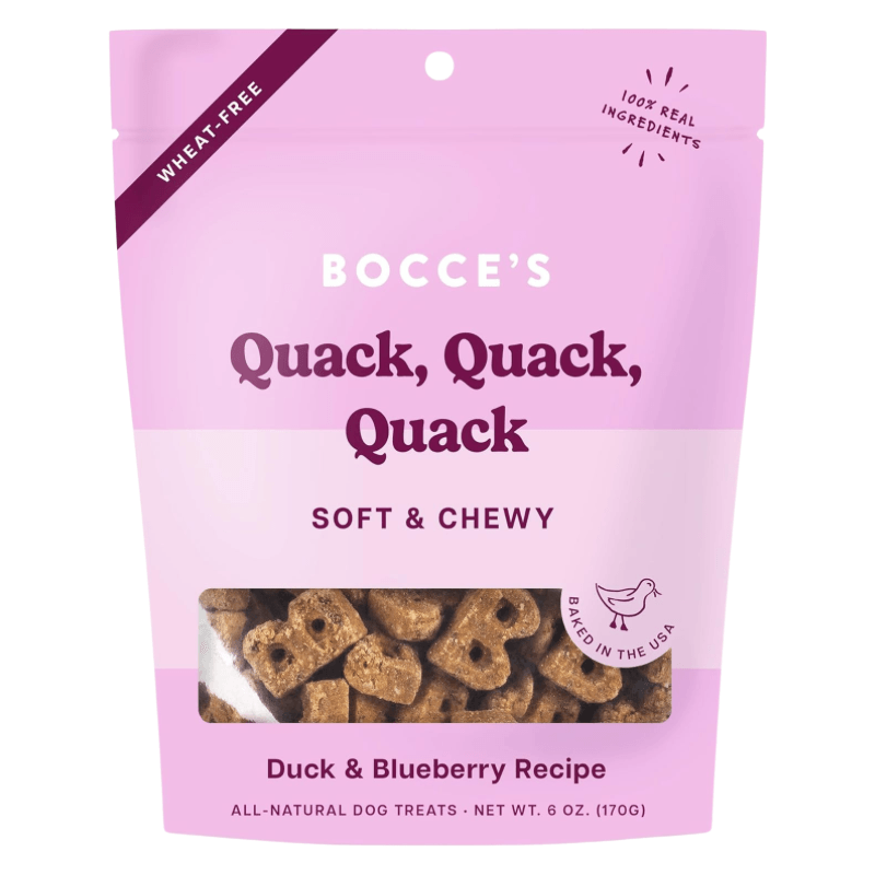 Dog Treat - SOFT & CHEWY - Quack, Quack, Quack - Duck & Blueberry Recipe - 6 oz - J & J Pet Club - Bocce's Bakery
