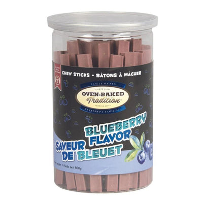 Dog Treats - Chew Stick - Blueberry Flavor - 500 g - J & J Pet Club - Oven-Baked Tradition
