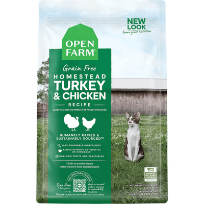 Dry Cat Food - Grain Free Homestead Turkey & Chicken Recipe - J & J Pet Club - Open Farm