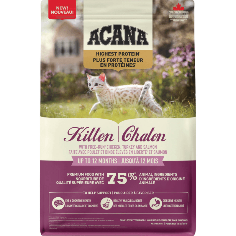 Dry Cat Food - HIGHEST PROTEIN - Kitten - 1.8 kg - J & J Pet Club - Acana