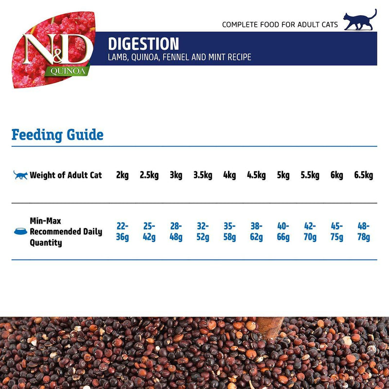 Dry Cat Food - N & D - QUINOA - Digestion - Lamb - Adult - J & J Pet Club