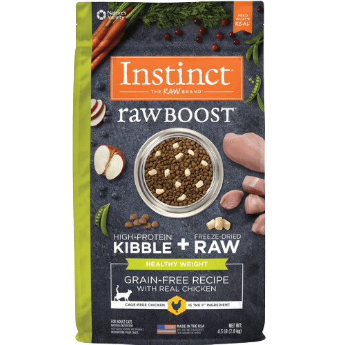Dry Cat Food - RAW BOOST - Real Chicken Recipe Healthy Weight For Adult Cats - J & J Pet Club - Instinct