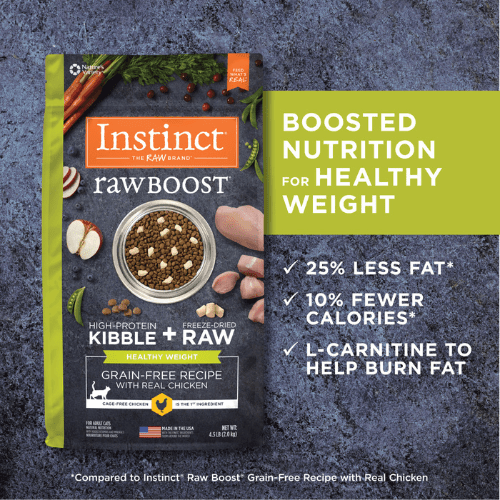 Dry Cat Food - RAW BOOST - Real Chicken Recipe Healthy Weight For Adult Cats - J & J Pet Club - Instinct