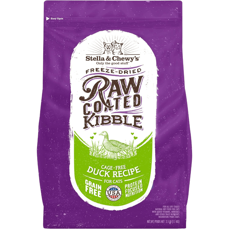 Dry Cat Food - Raw Coated - Duck - J & J Pet Club - Stella & Chewy's